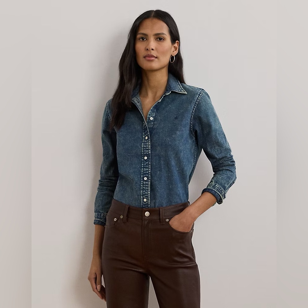 Classic Fit Denim Shirt - Petite Small
